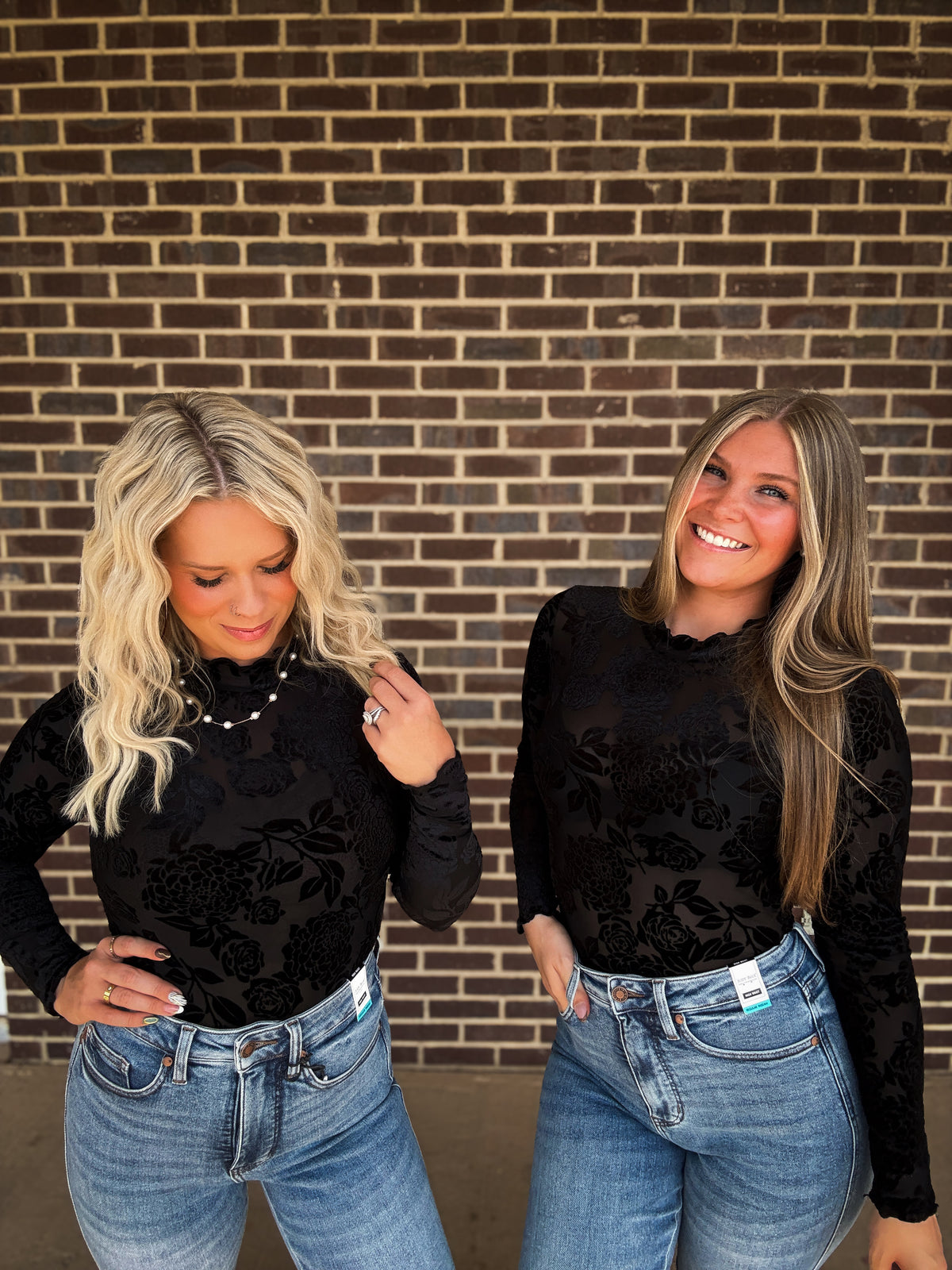 The Lux Velvet Mesh top- Black