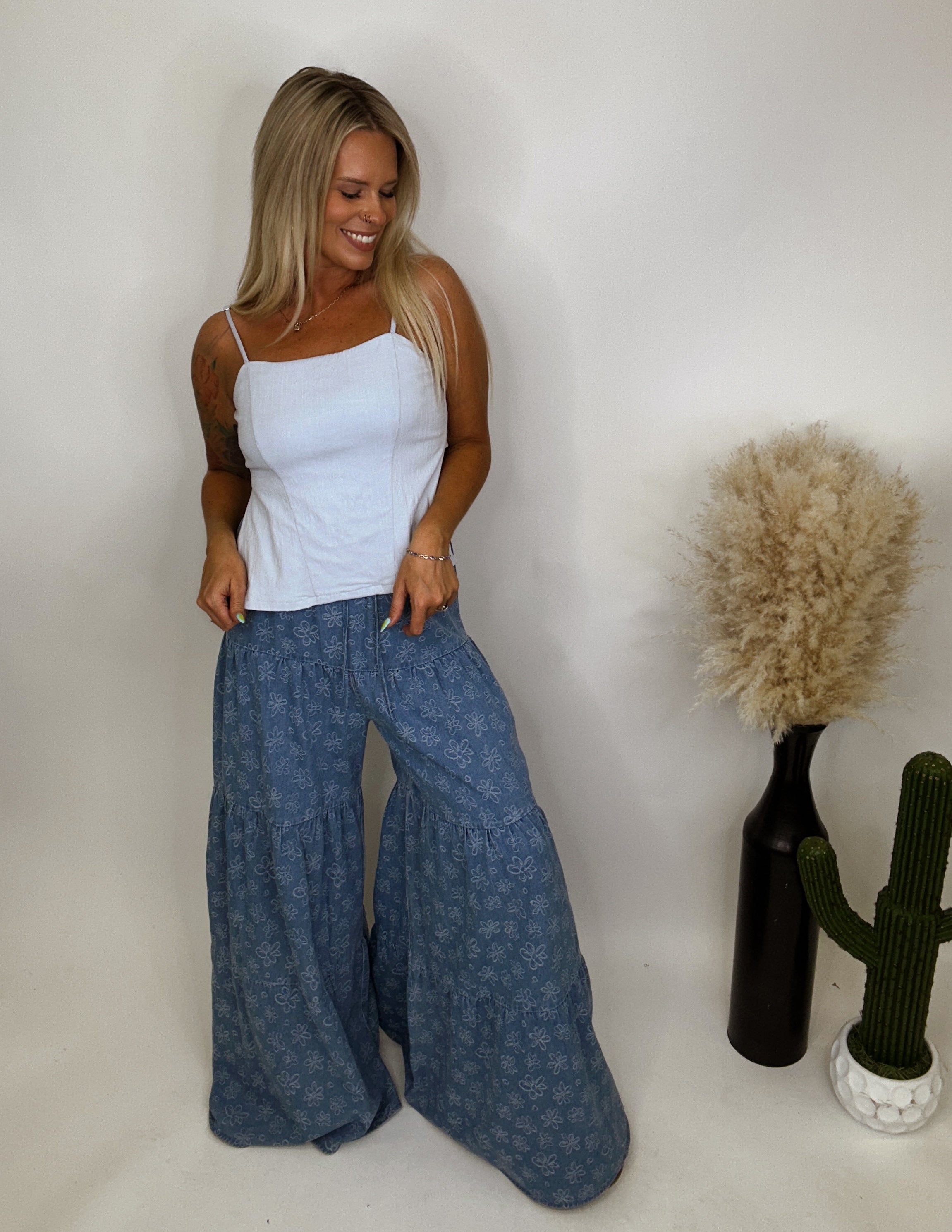 The Skye Denim Flare Pants