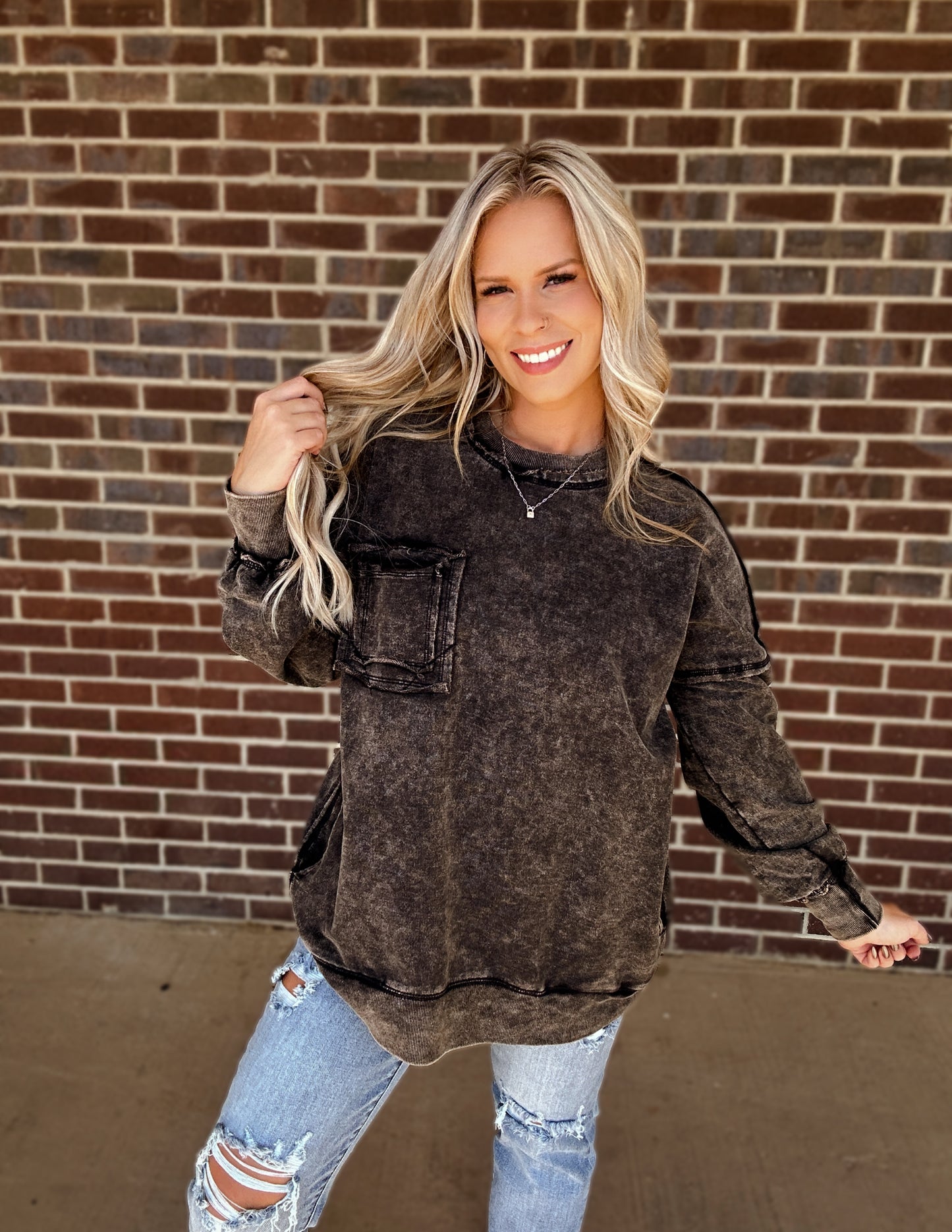 The Carolina oversized pullover- Ash Black