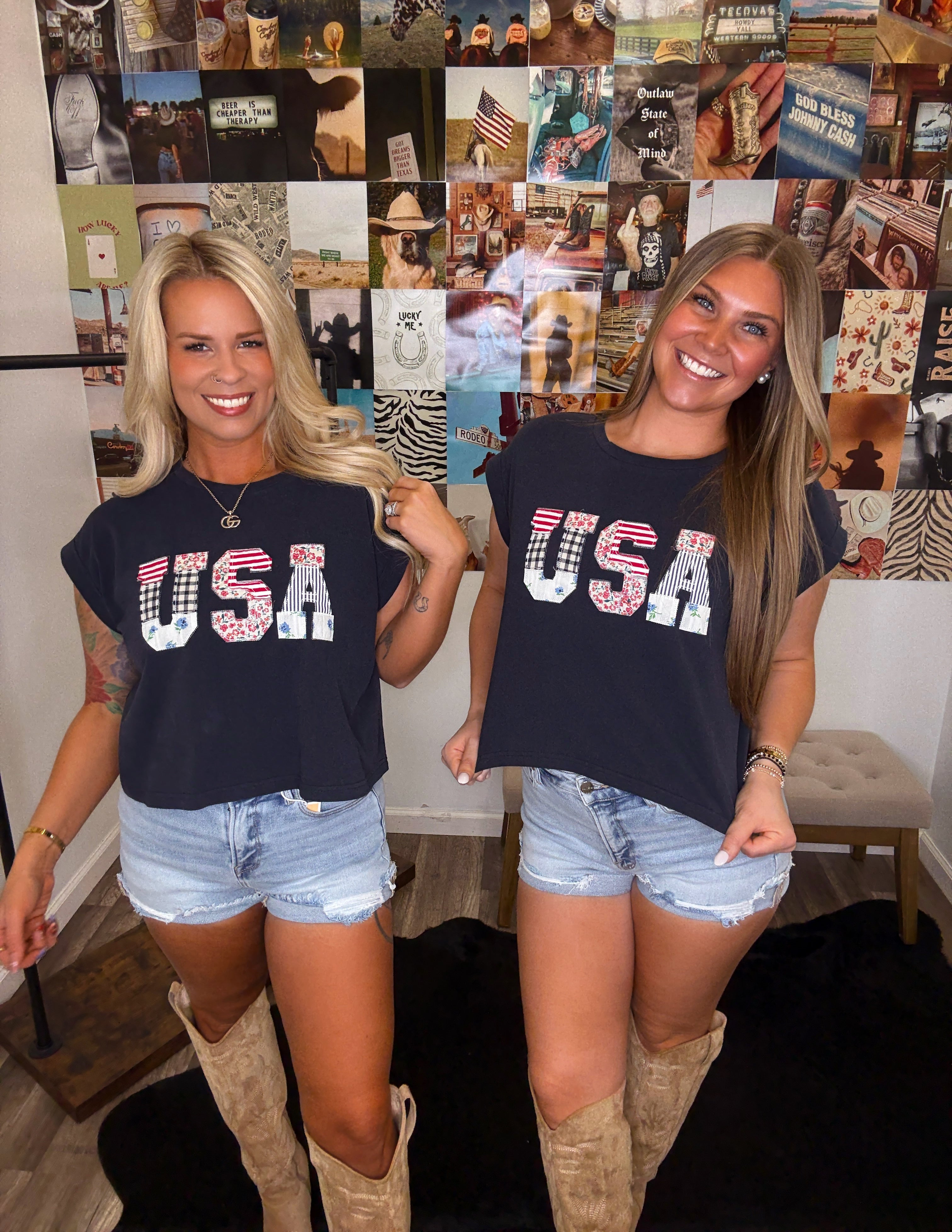 Small Town USA Patchwork Tee