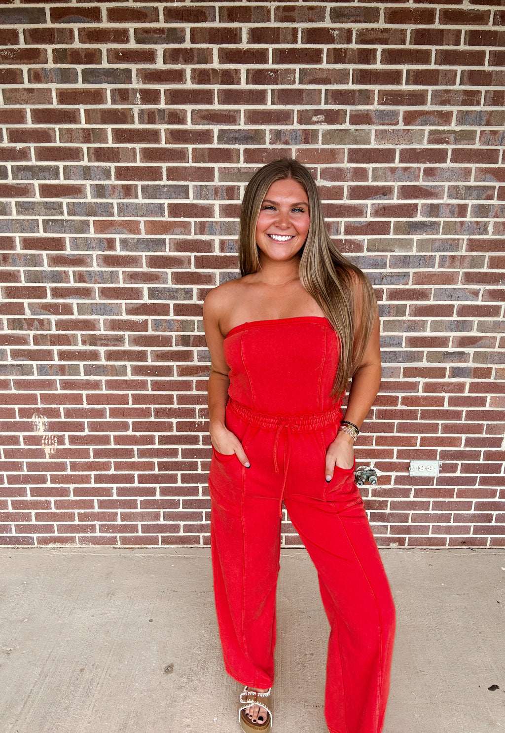 Riley Jumpsuit- Ruby Red