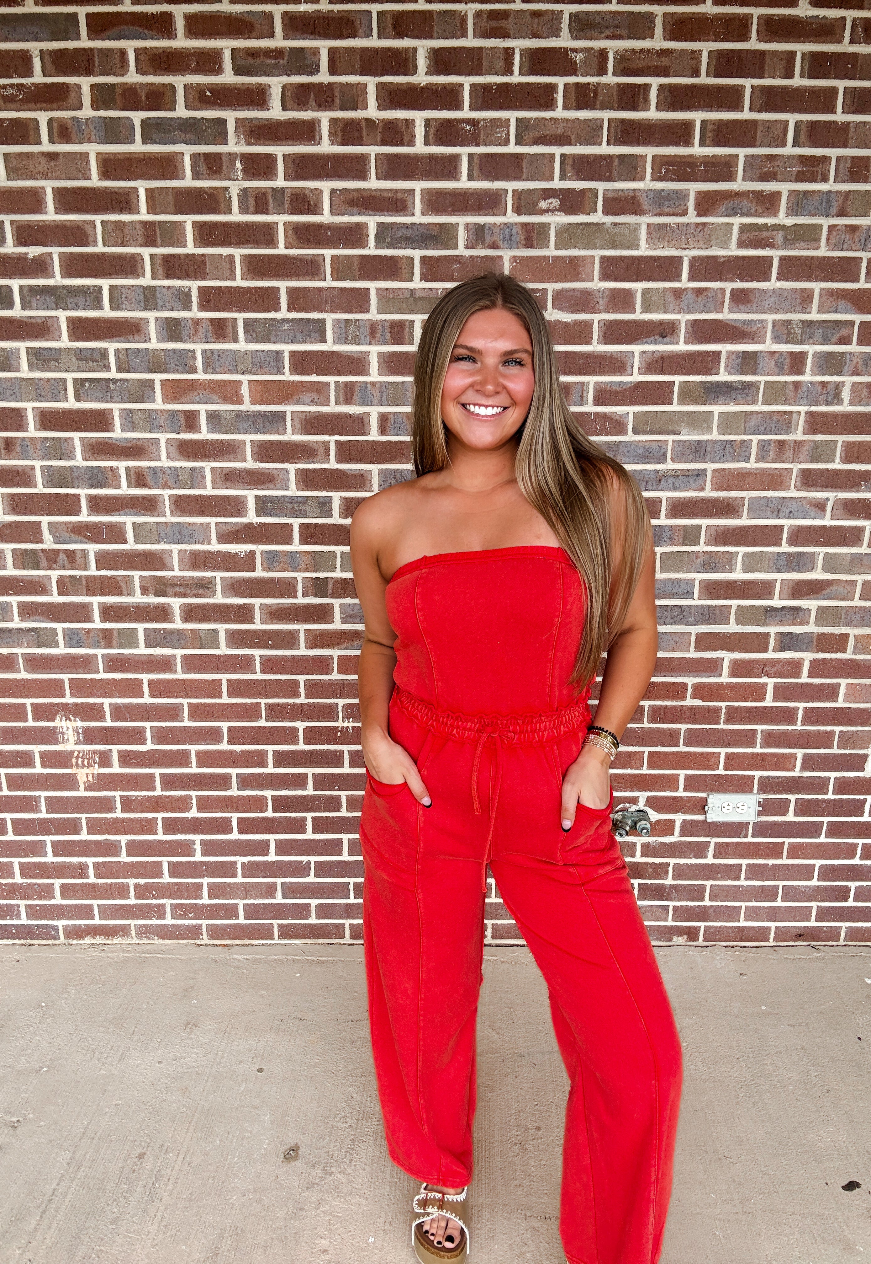 Riley Jumpsuit- Ruby Red