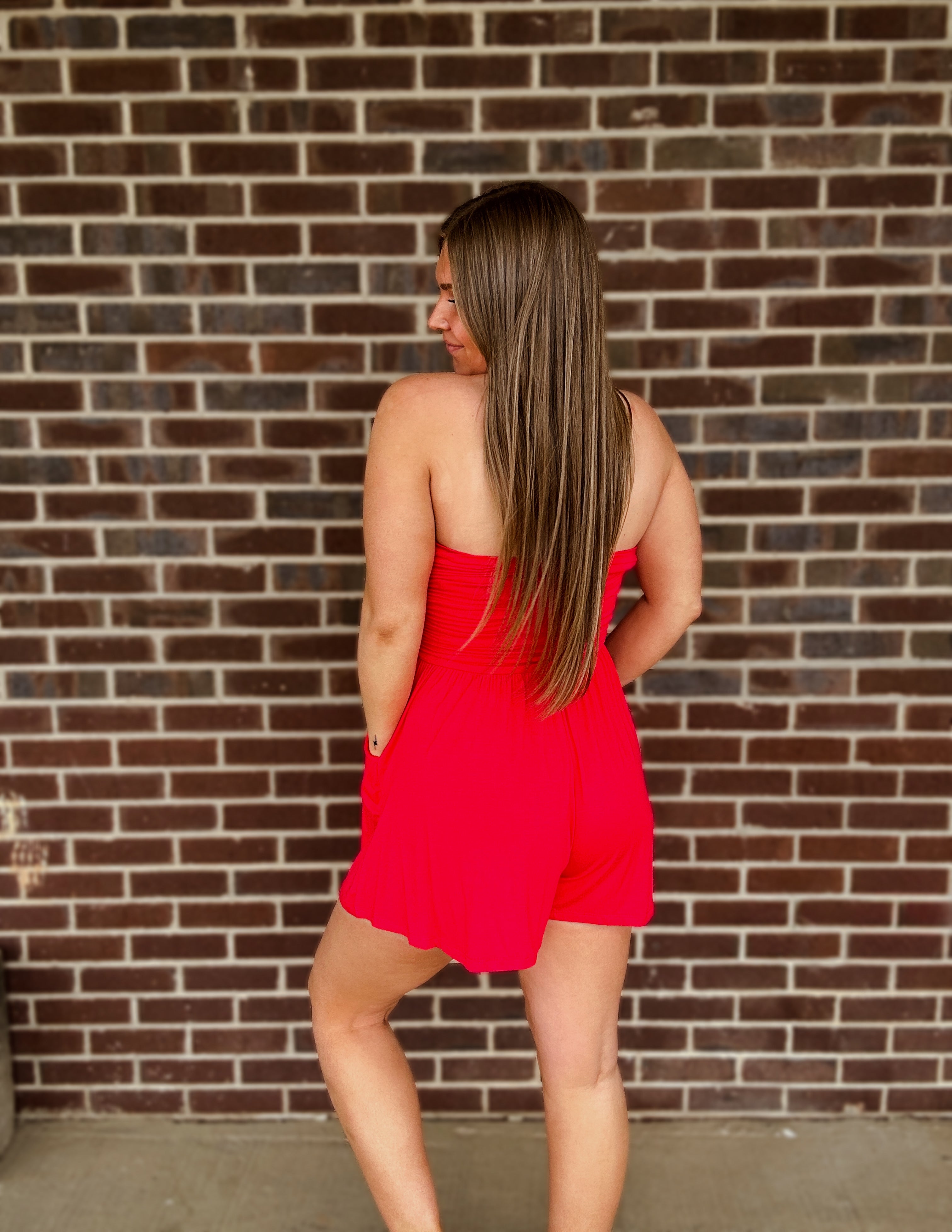 Here comes the sun Romper- Ruby Red