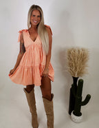 The Gingham Girl Dress- Orange