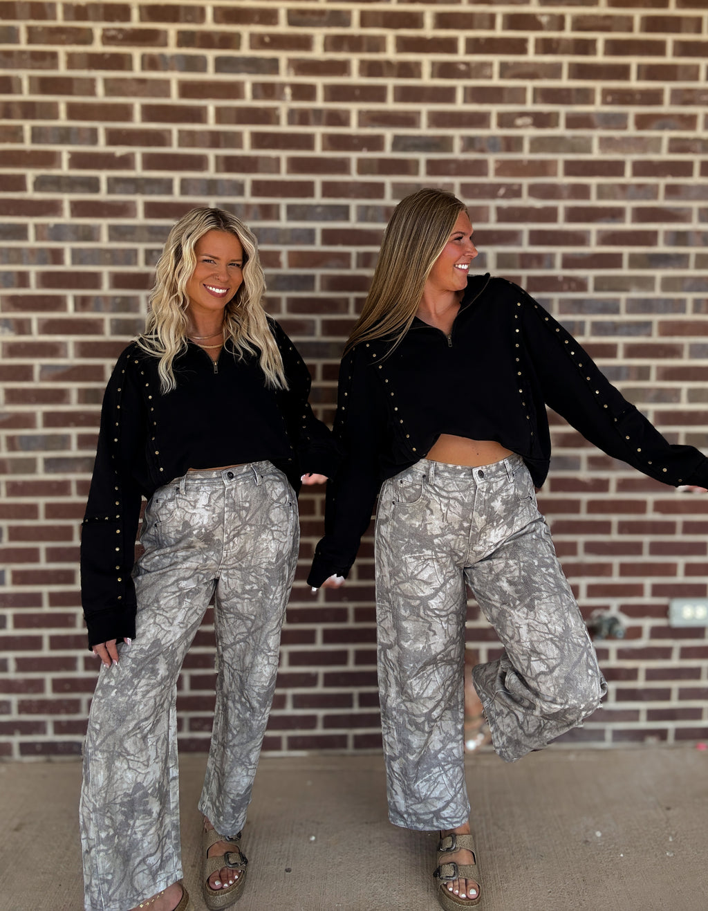 The Goldie Studded 1/2 Zip Pullover