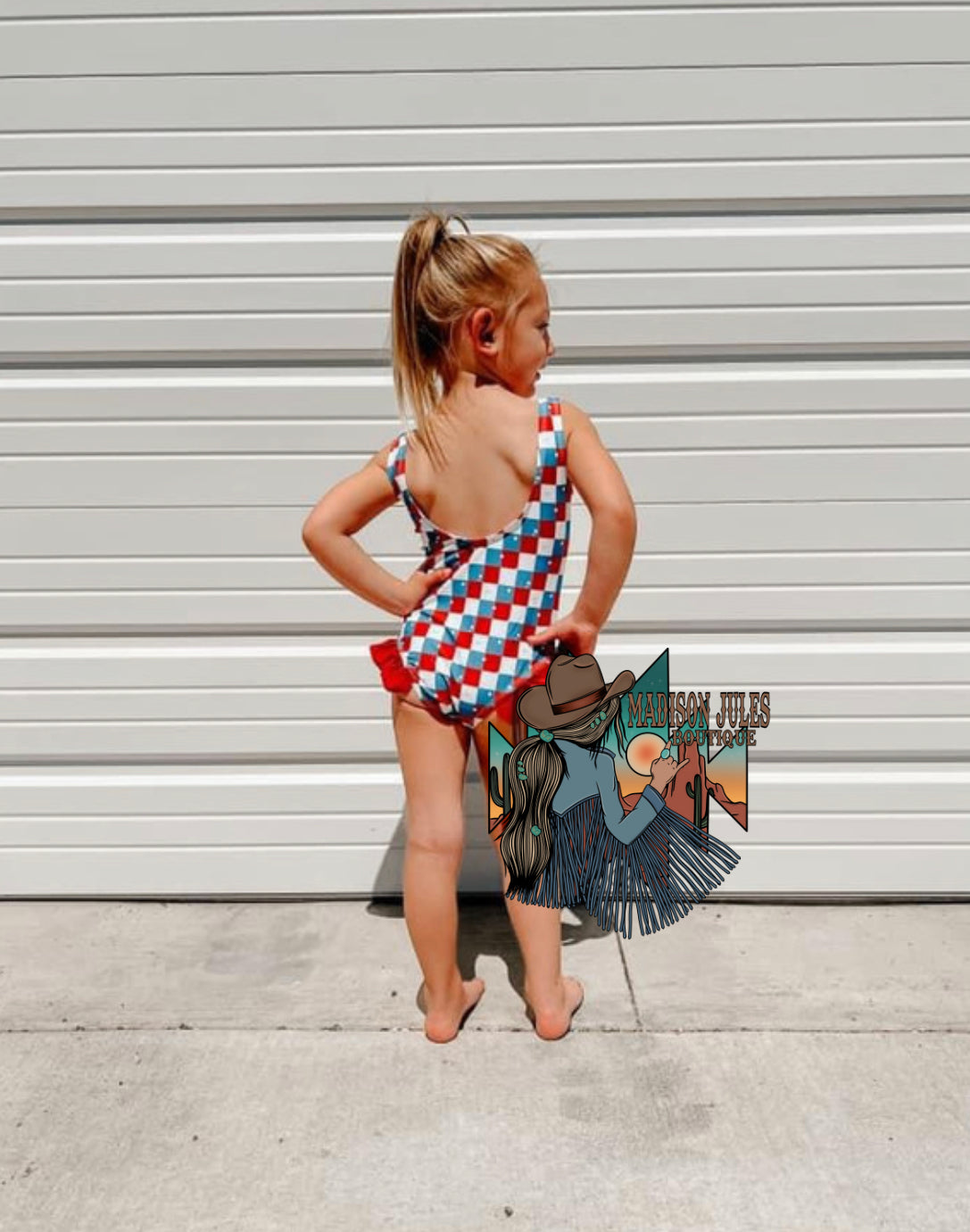 GIRLS ONE PIECE PATRIOTC SWIM