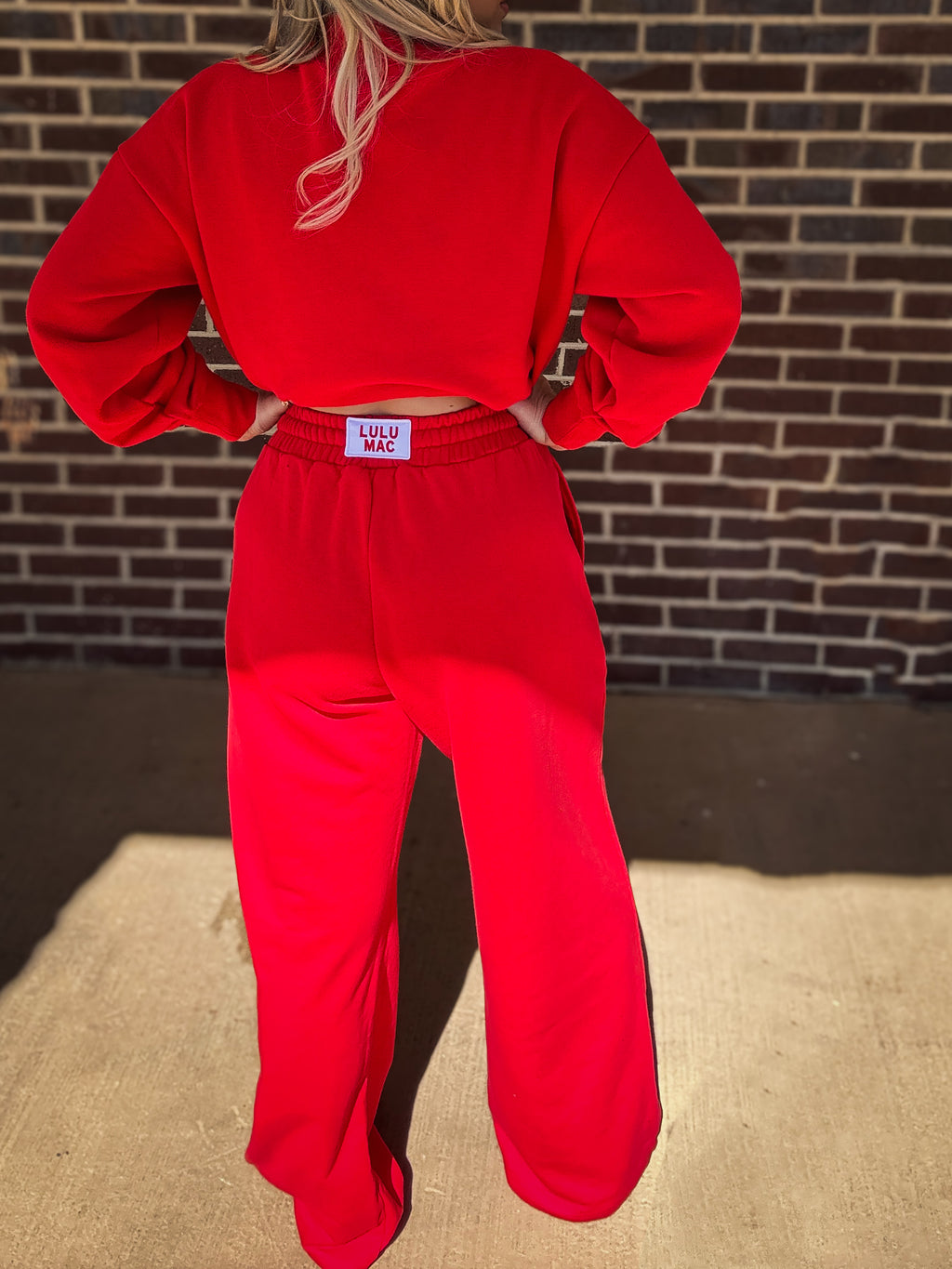 The Girlie Wide Leg Pants- Red