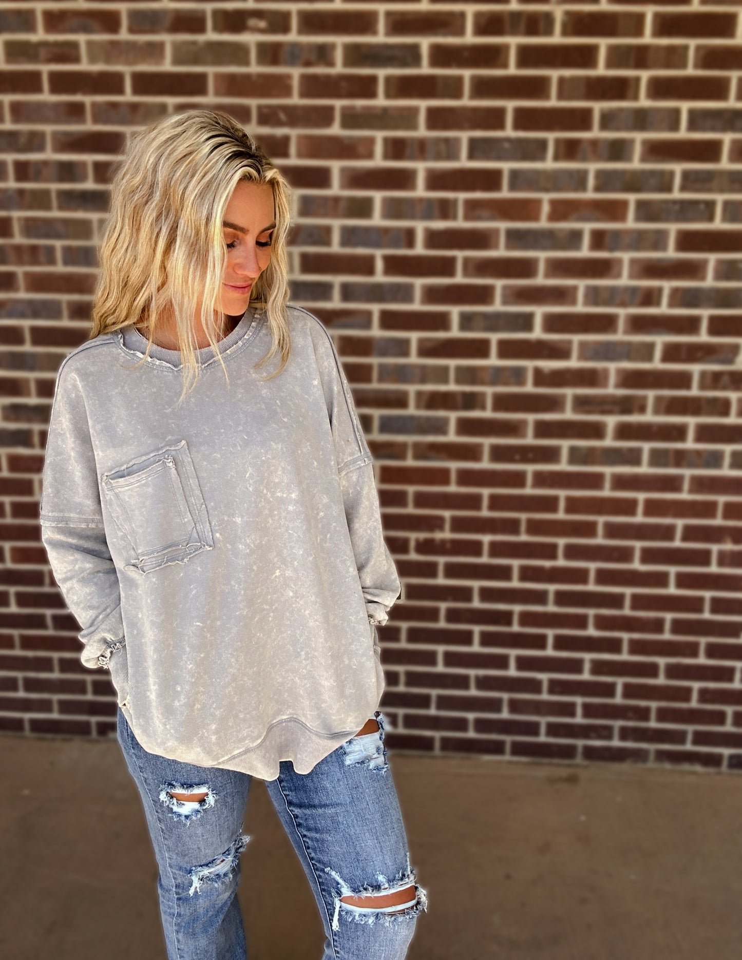 The Carolina oversized pullover- Sleet