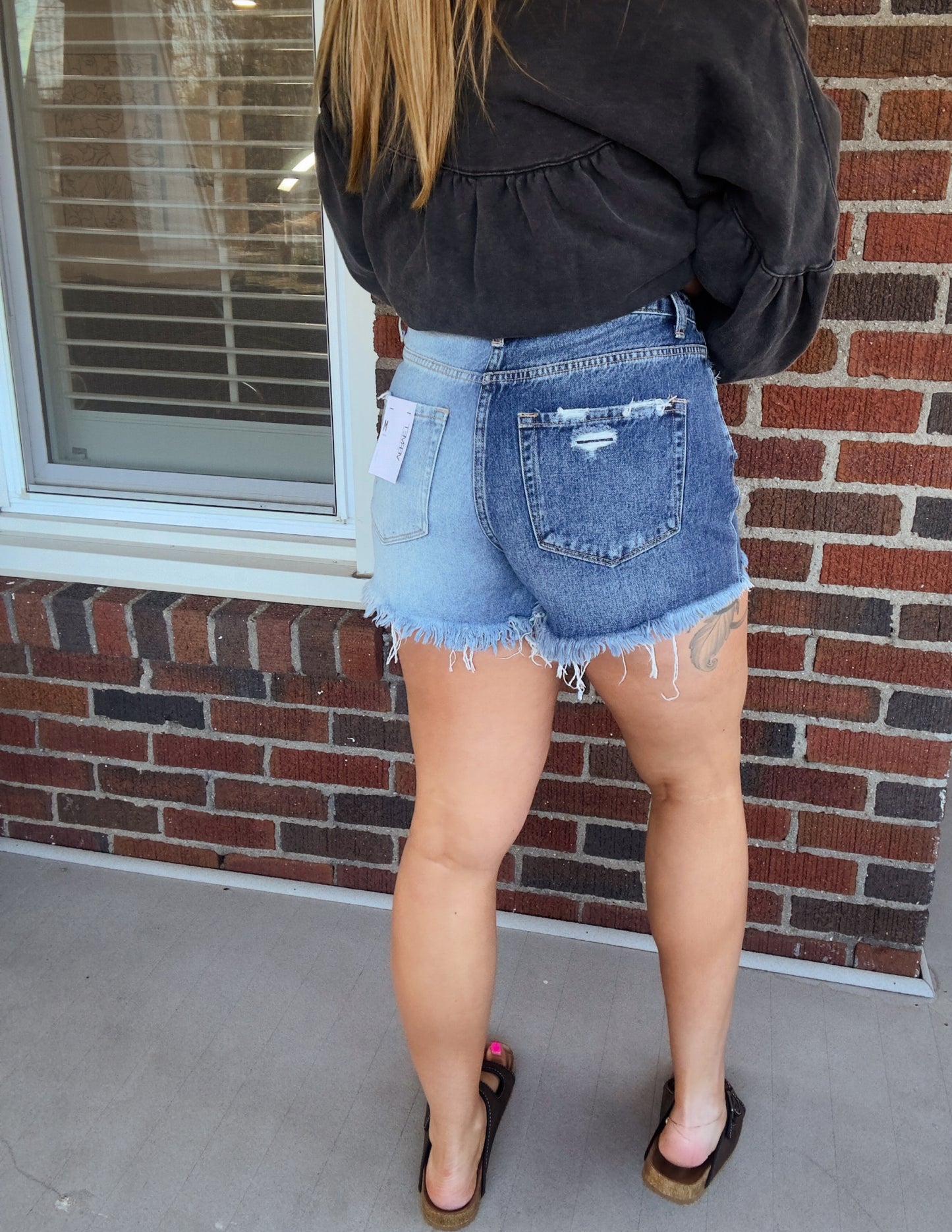 Two toned 90's denim shorts