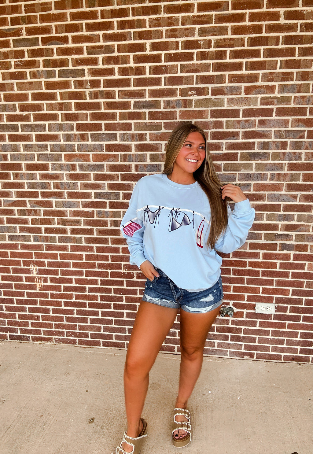 The Pool Side Pullover- Light Blue