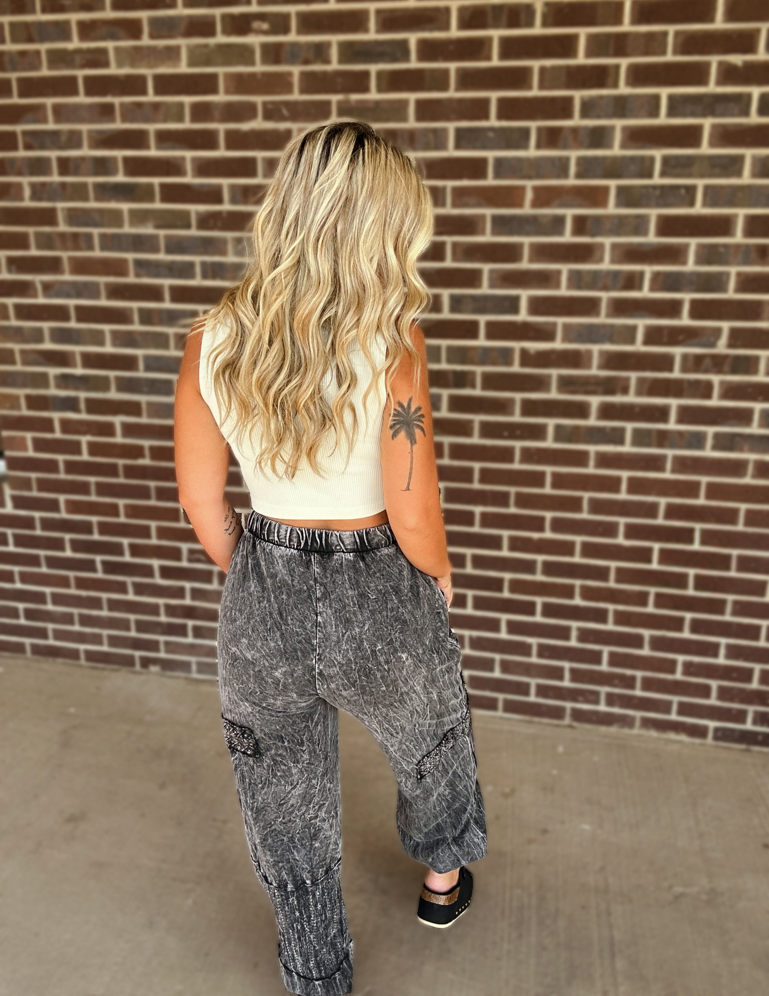 The Boho Joggers- Ash Black