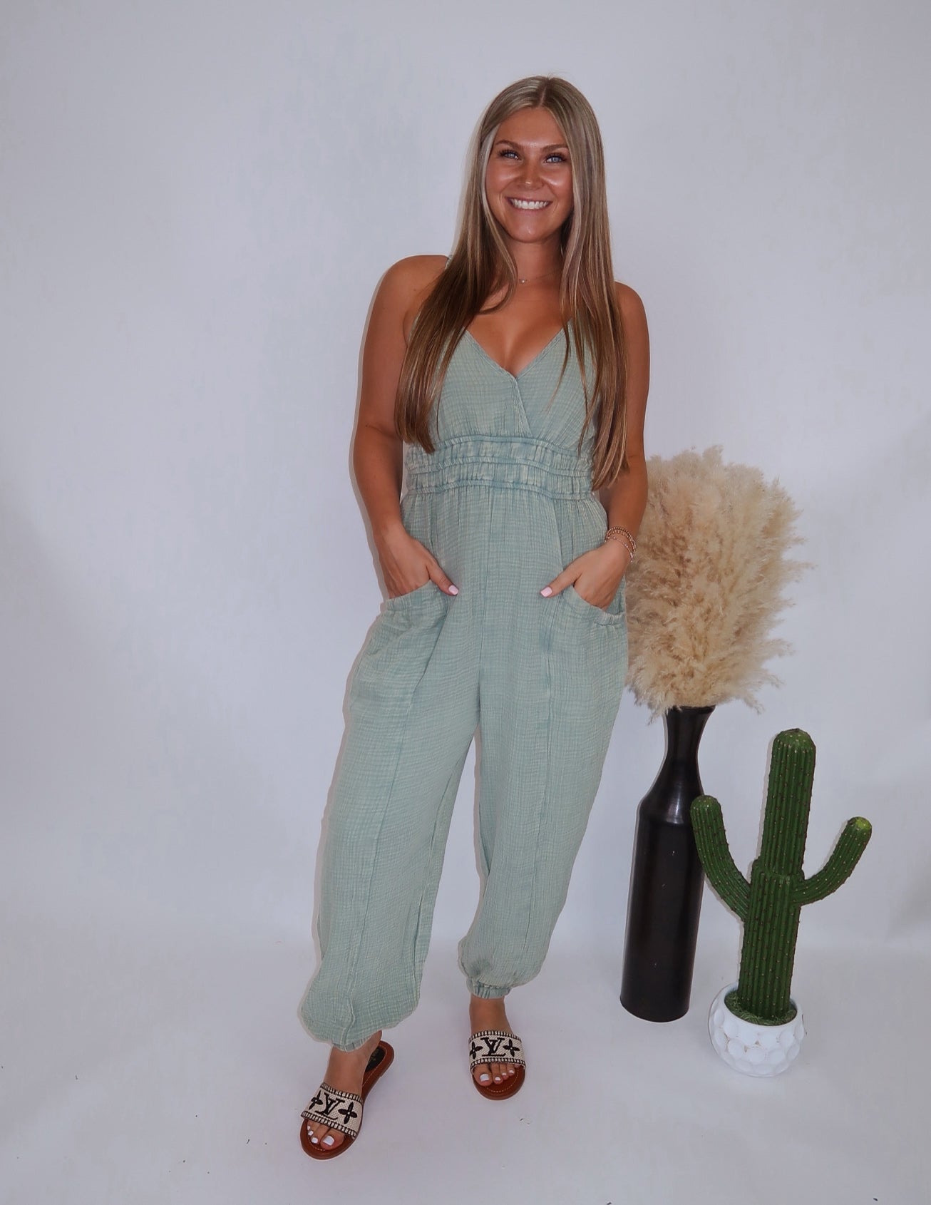 The Quinn Jumpsuit- Sage