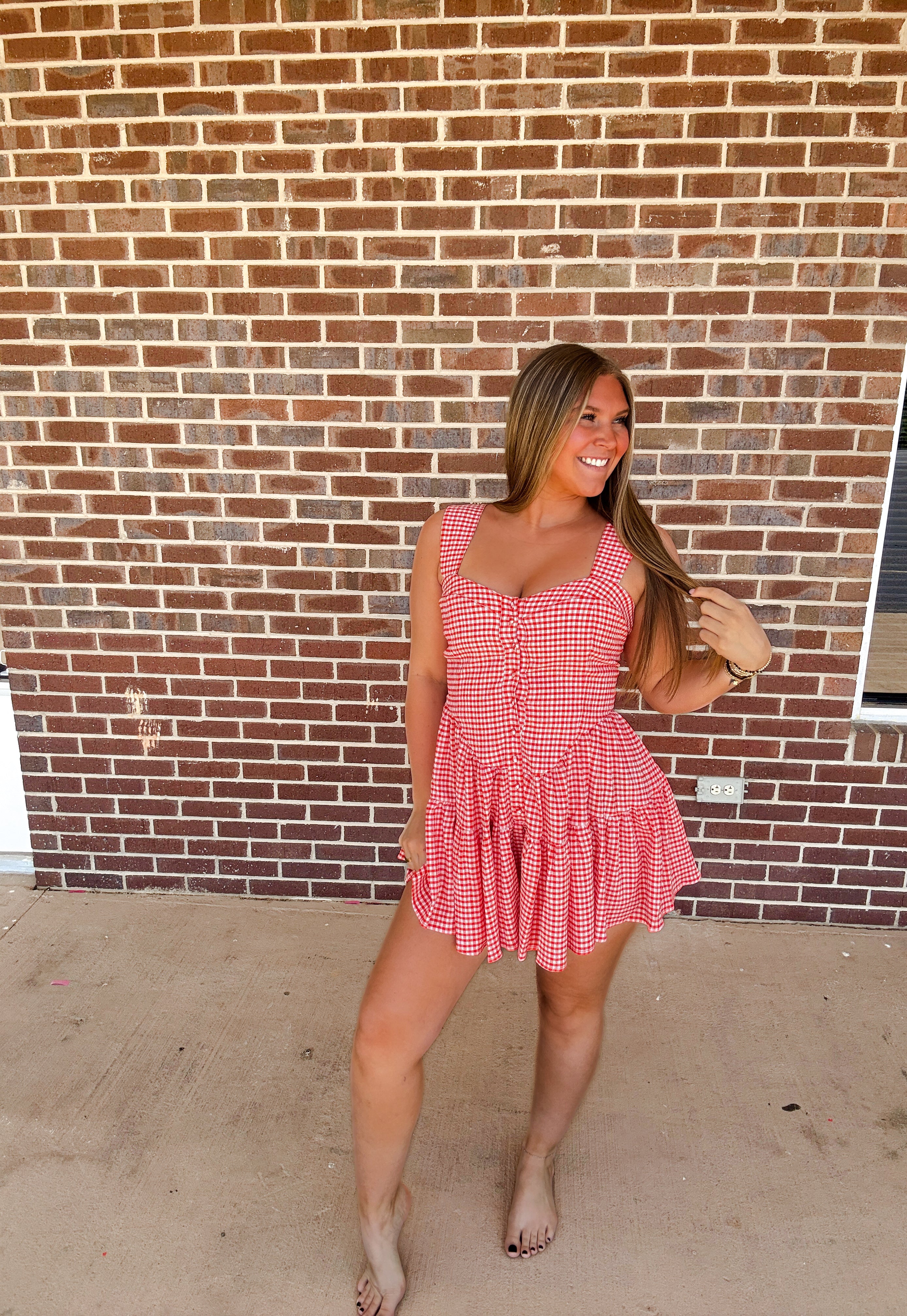 The Picnic Romper- Orange