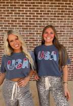Embroidered USA tee