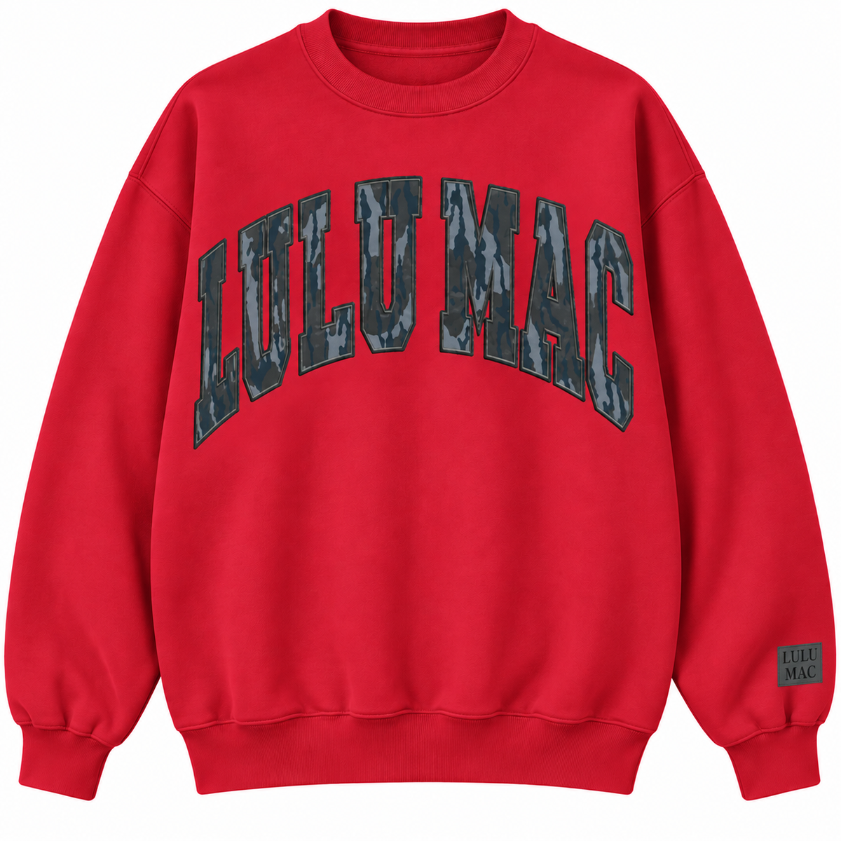 The Mossy Camo Pullover- Red