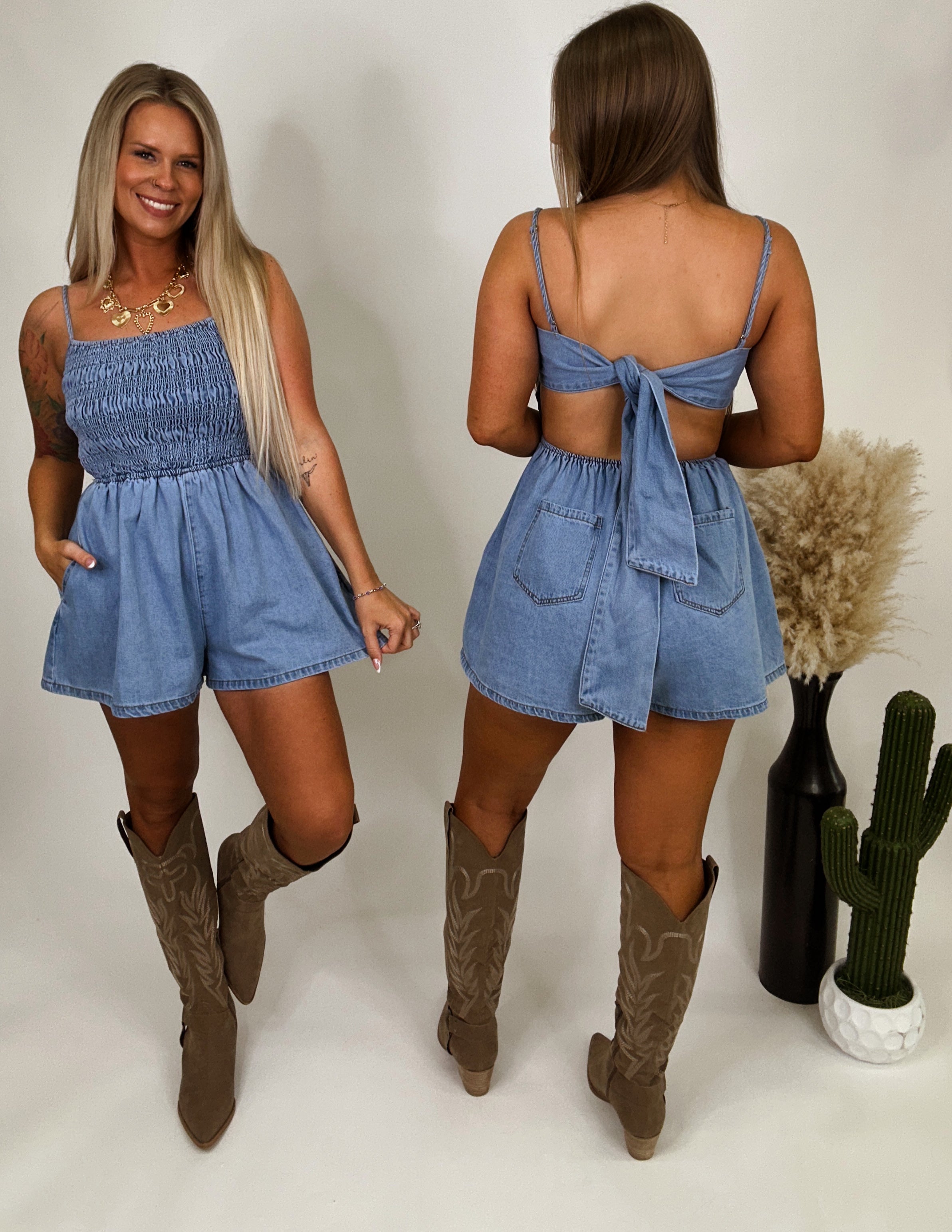 Summer Days Denim Romper