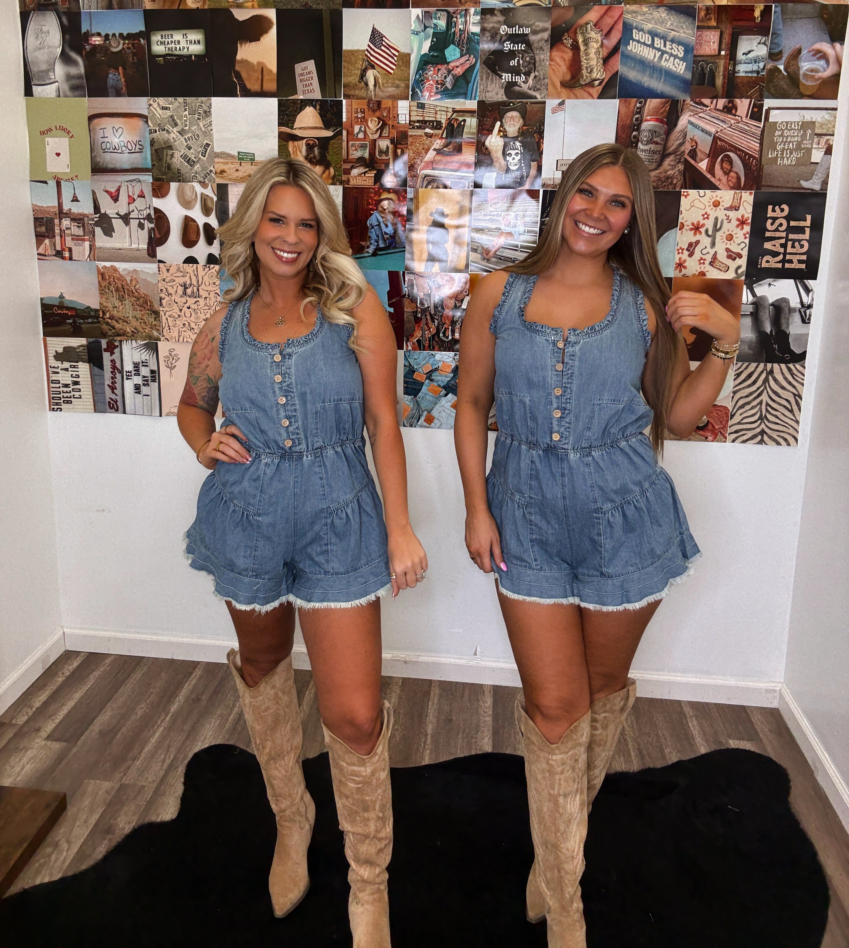 Thunder Bird Denim Romper