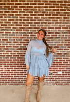 The Ruffle Dusty Blue Dress