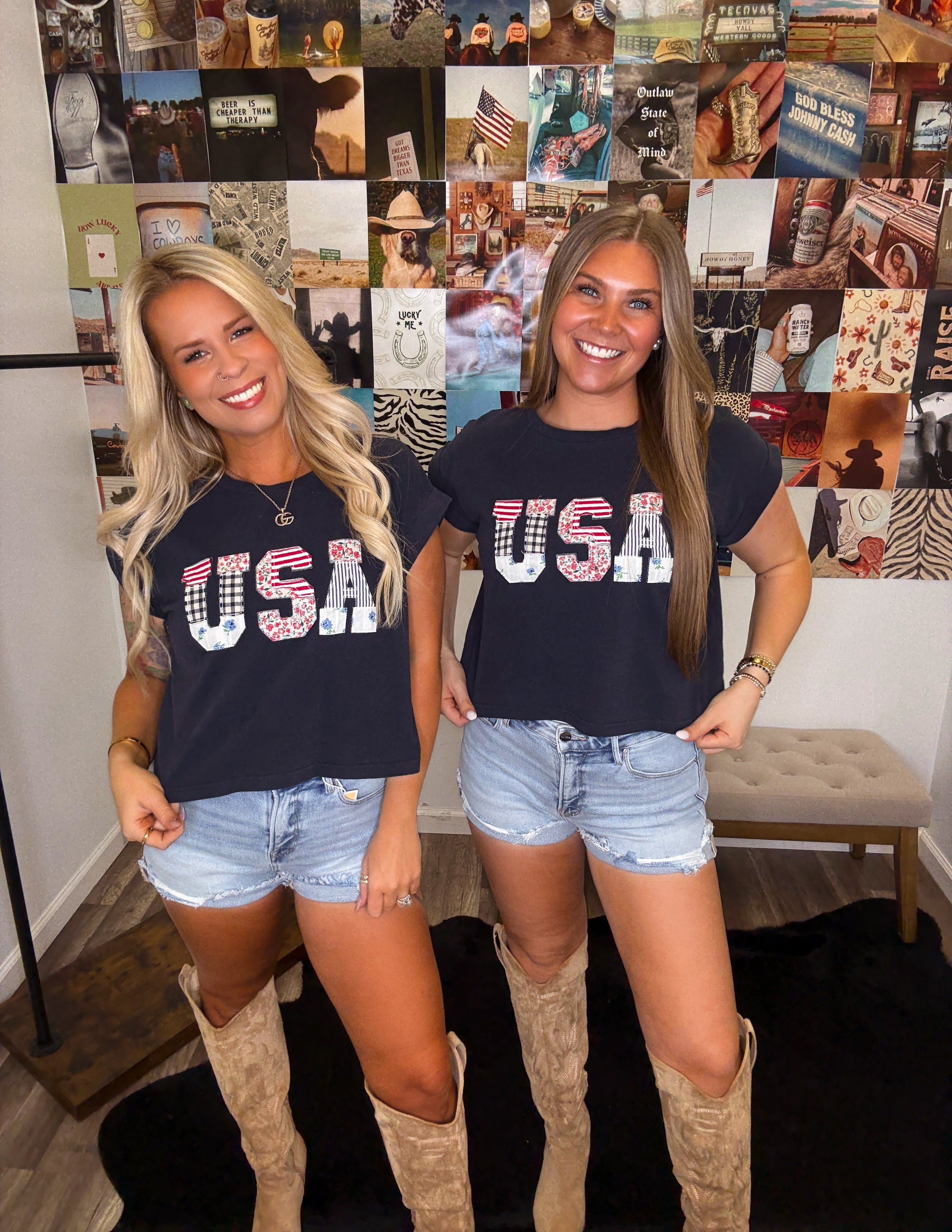 Small Town USA Patchwork Tee