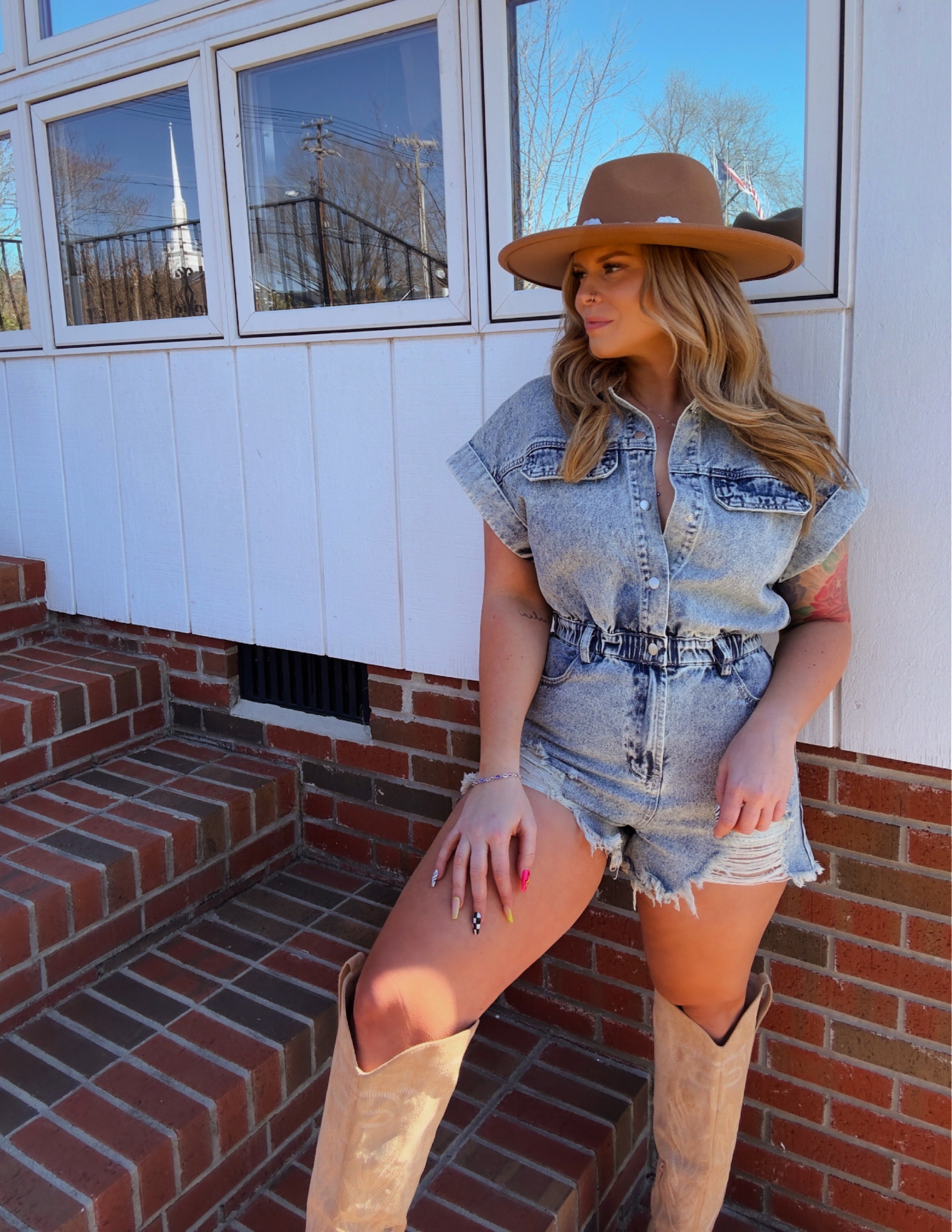 Stormy denim romper