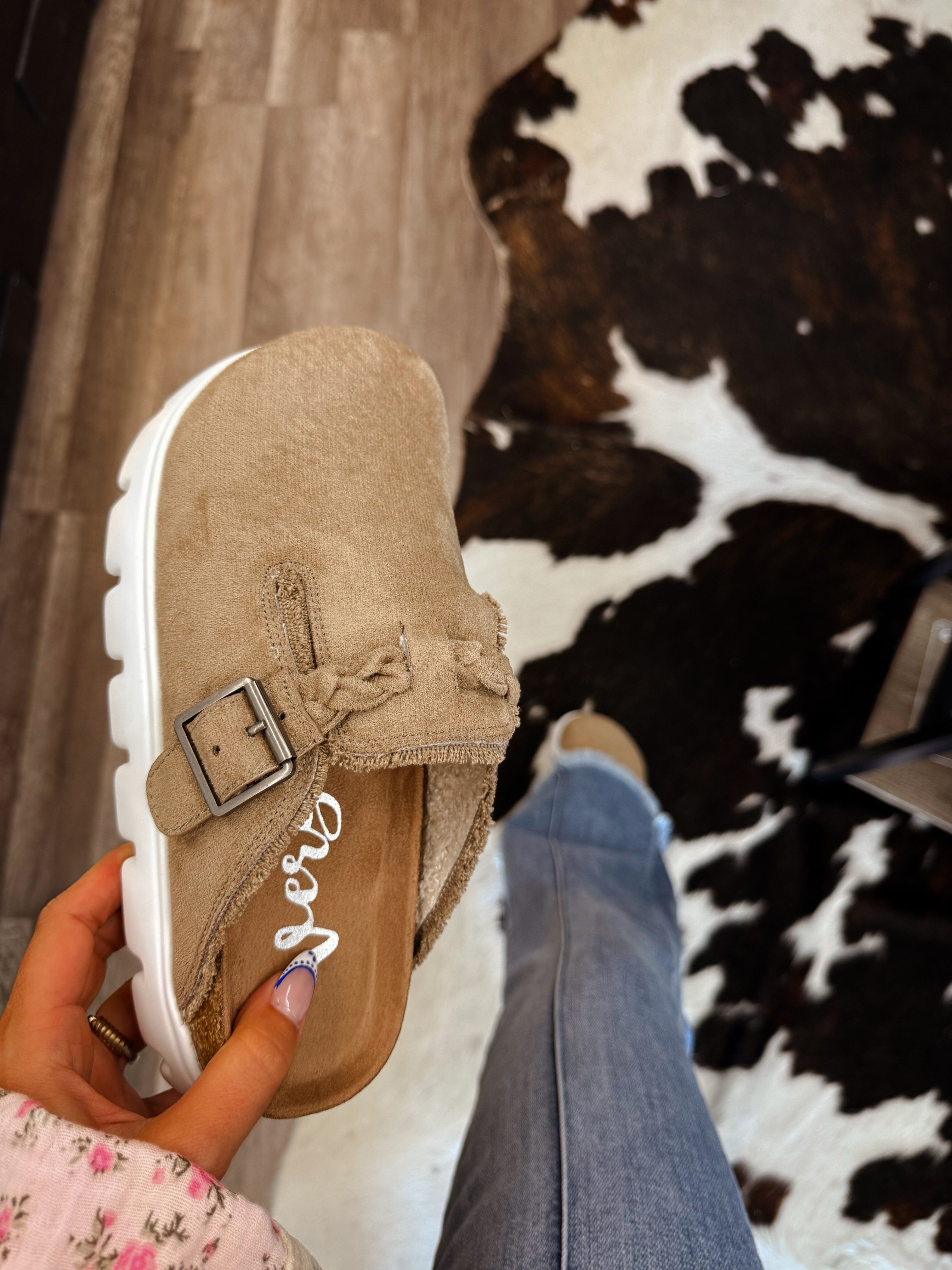 The Callie Platform Clogs- Taupe