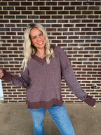 The Everly Sweater- Chocolate