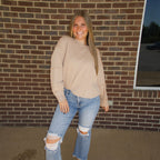 The Caroline Stitch Top- Taupe