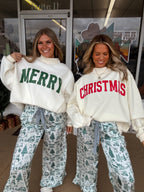 Christmas Reversible Mockneck- Cream