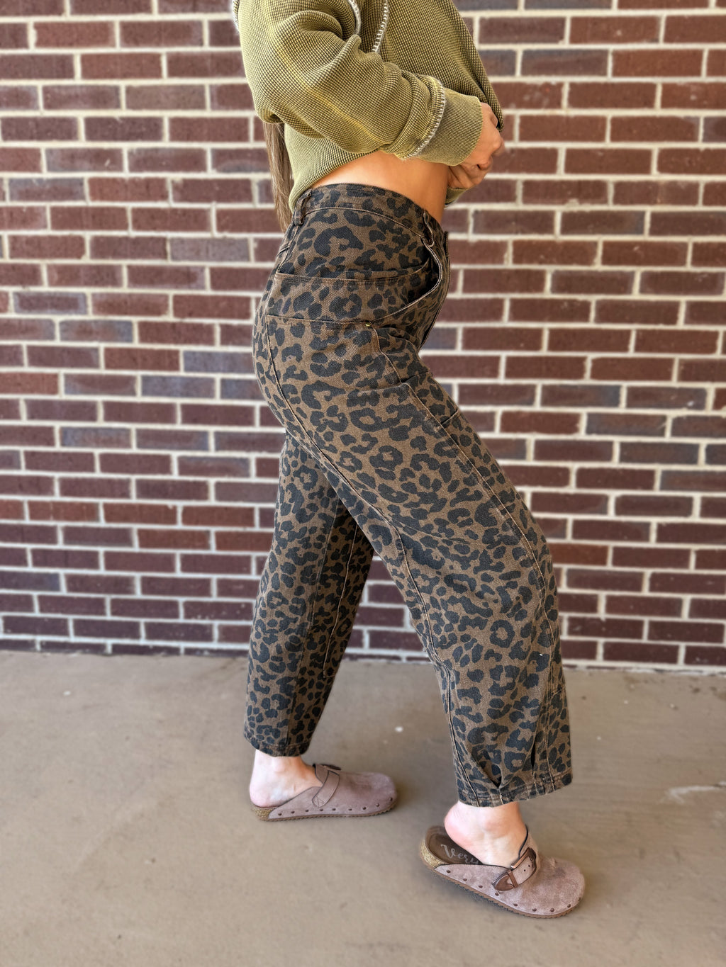 What A Night Leopard Barrel Pants