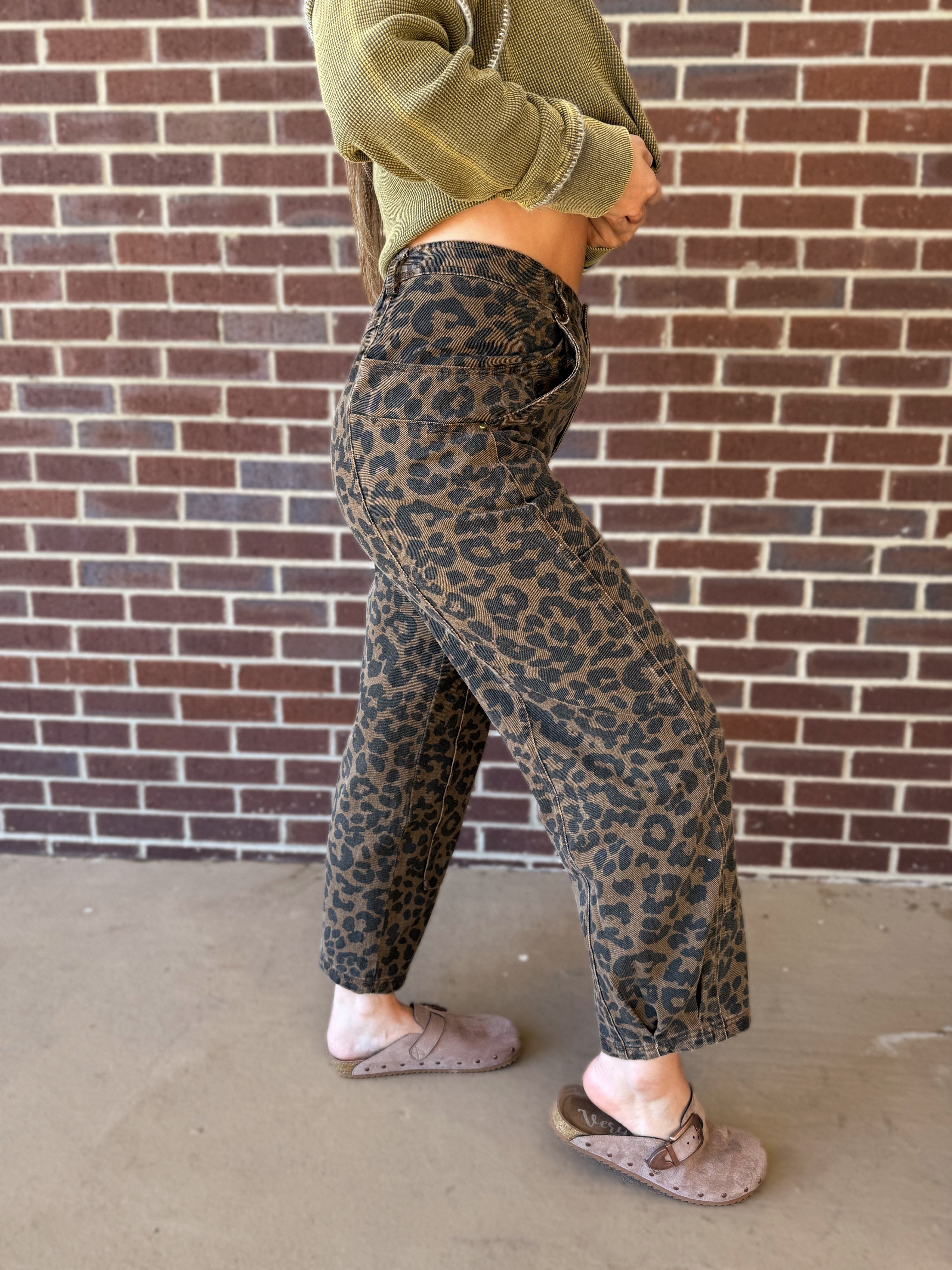 What A Night Leopard Barrel Pants