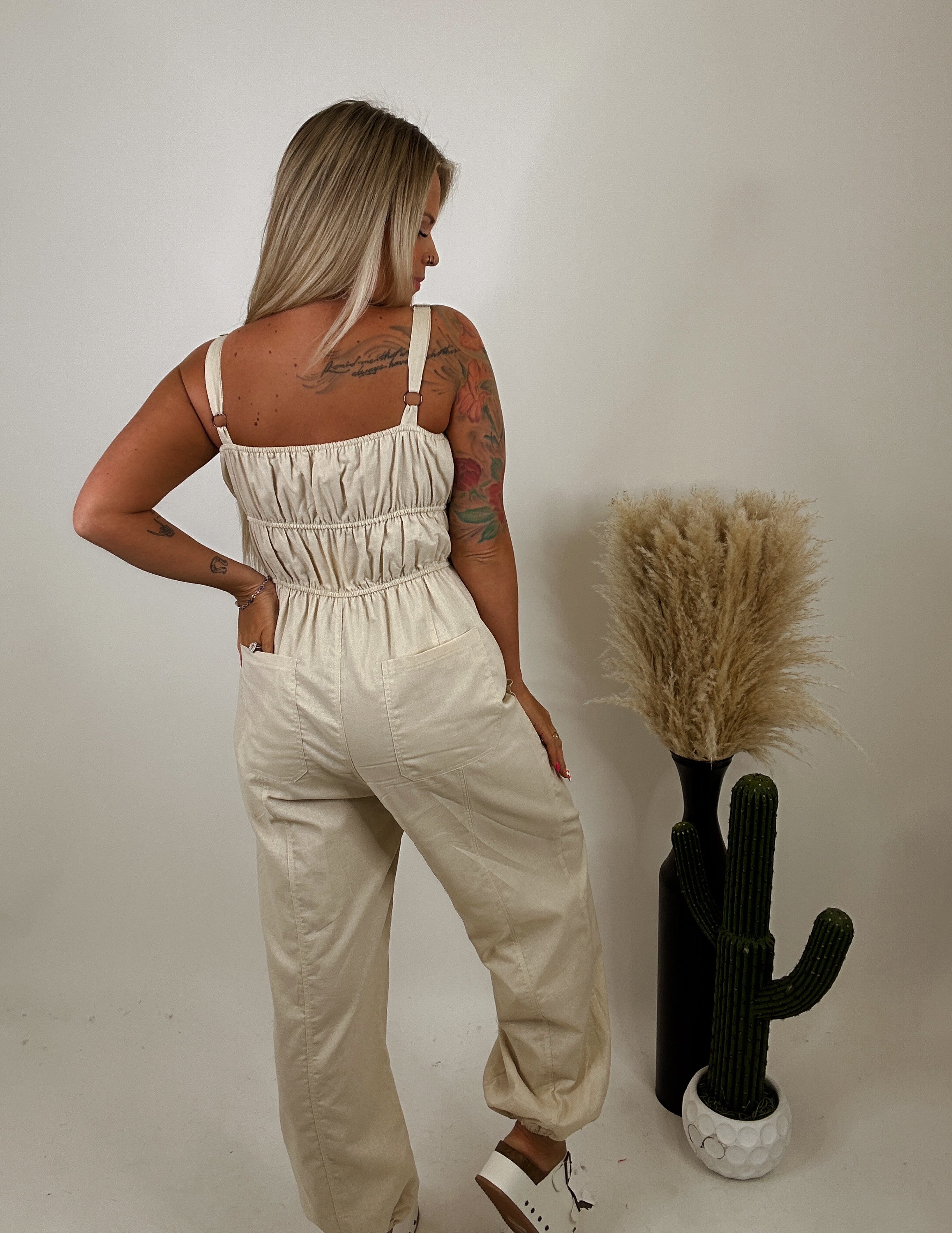 The Gema Jumpsuit- Oatmeal