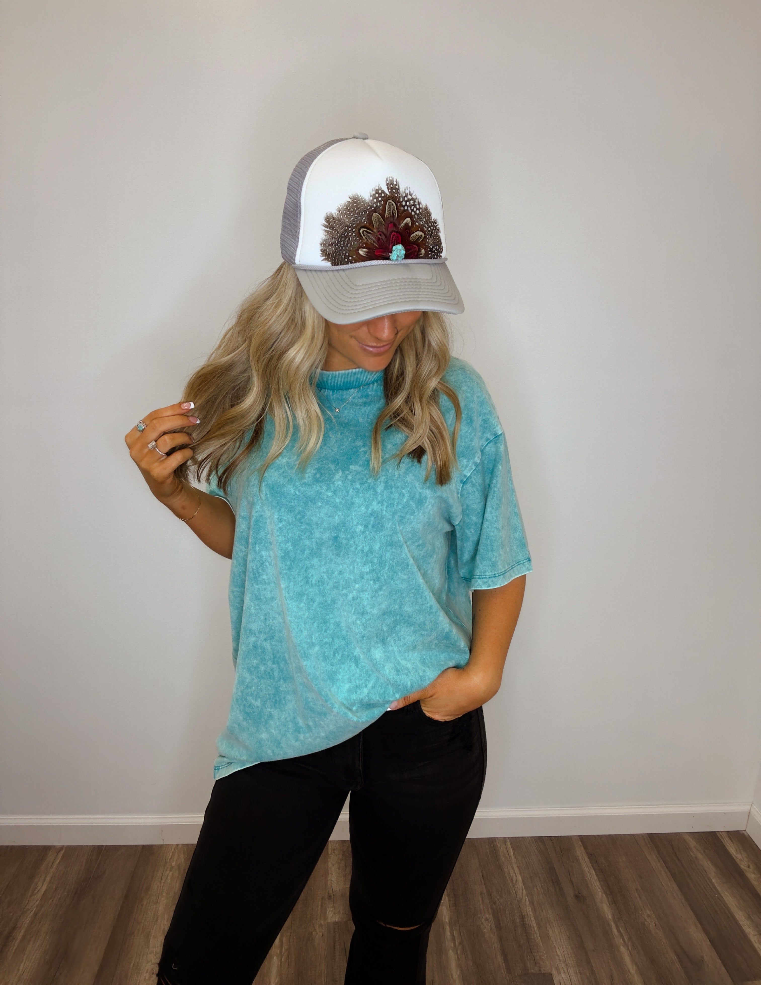 The Boyfriend tee- Teal