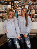 The Vintage Girl Top- Heather Grey