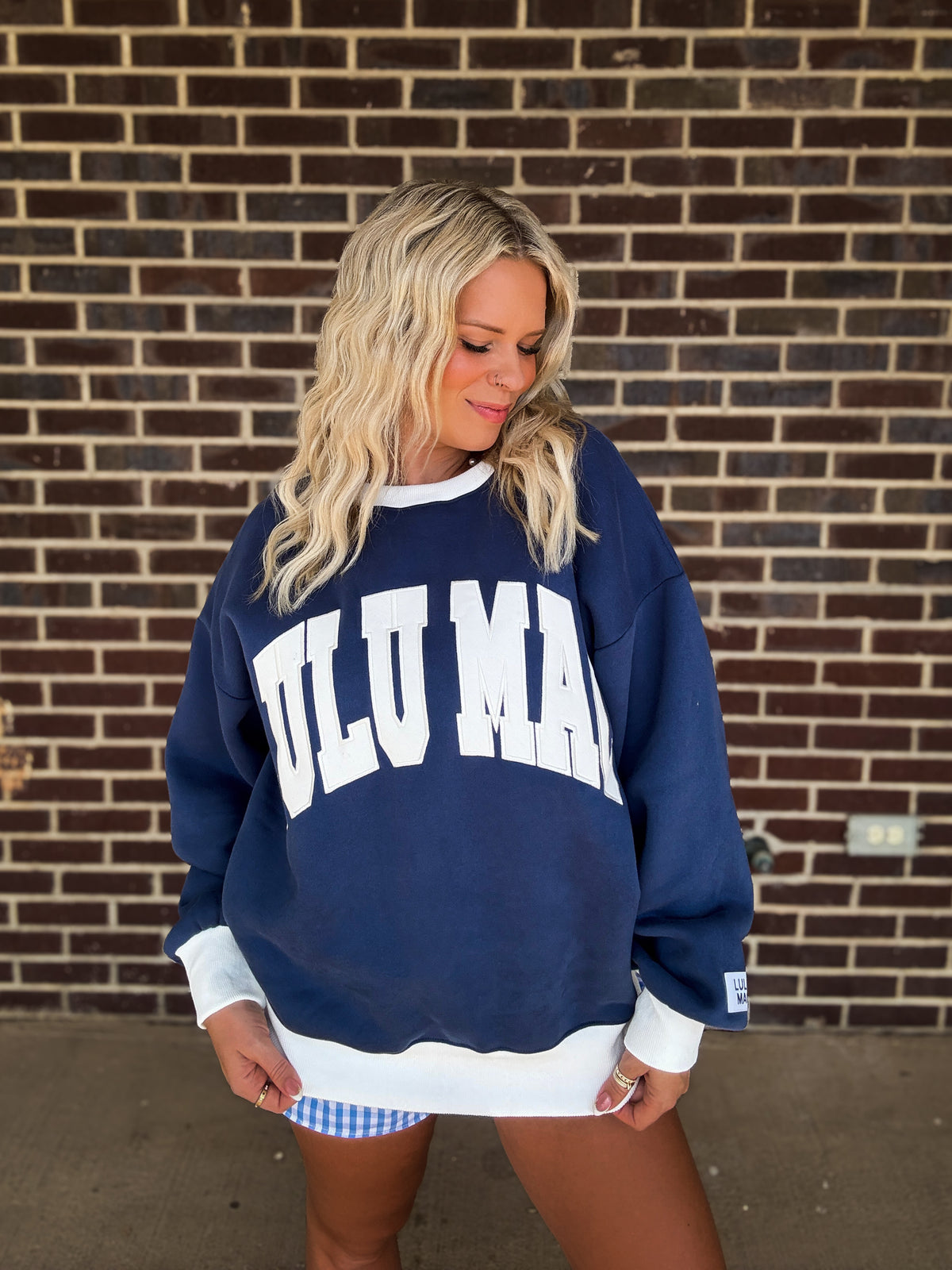 Varsity Blue Mockneck
