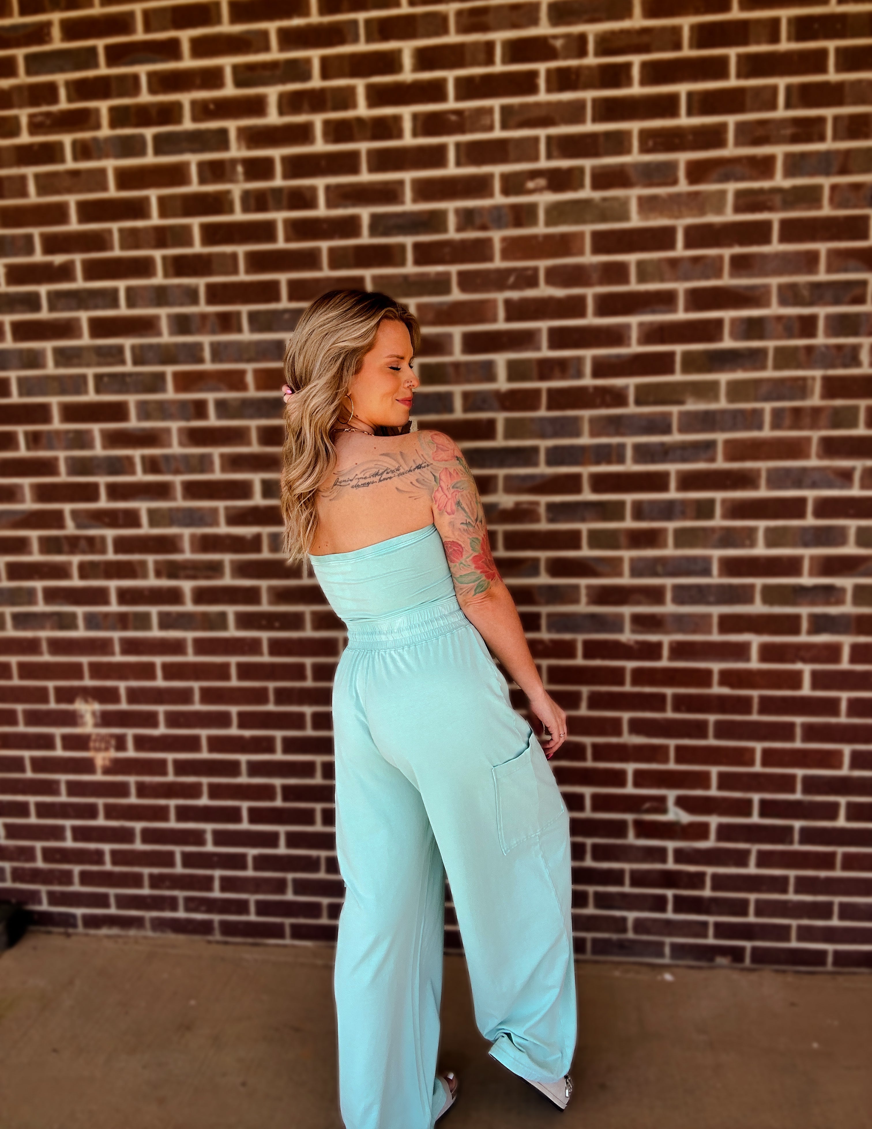 Forevermore Jumpsuit- Turquoise