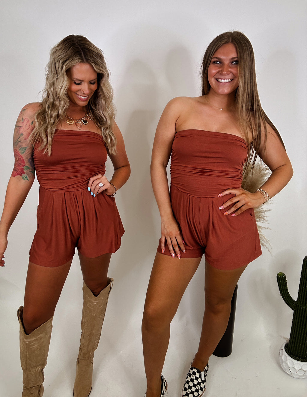 Here comes the sun Romper- Rust