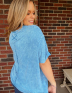 The Zoey pocket top- Deep sky