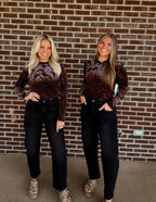 The Lux Velvet Mesh Top