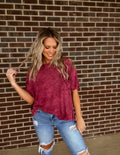 Almost The Weekend Pocket Tee- Cabernet
