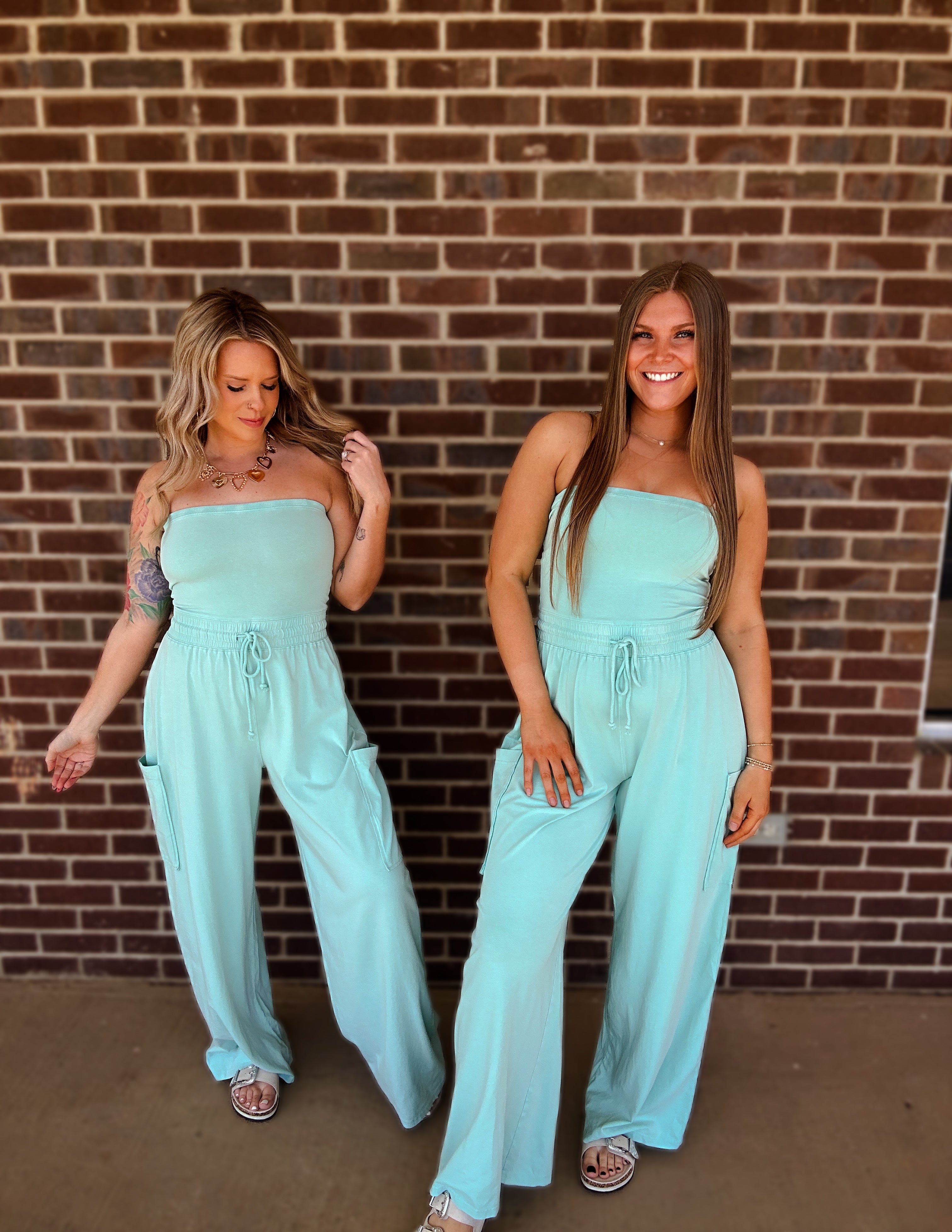 Forevermore Jumpsuit- Turquoise