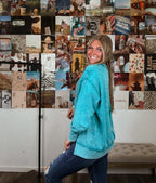 Oversized Girlie Pullover- Teal