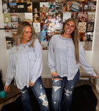 The Vintage Girl Top- Heather Grey