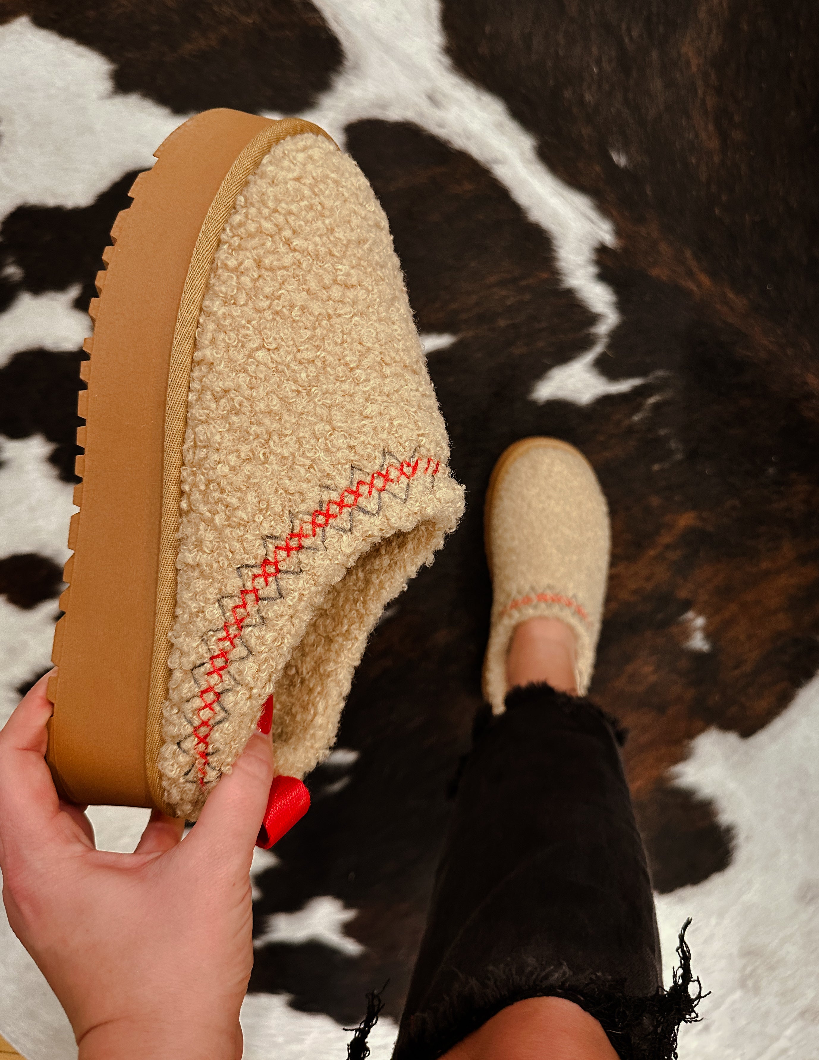 Sherpa slippers- toffee