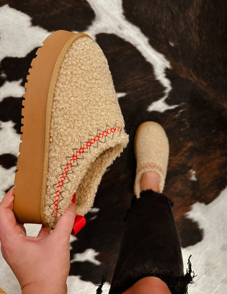 Sherpa slippers- toffee