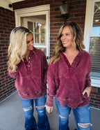 Sadie acid wash pullover