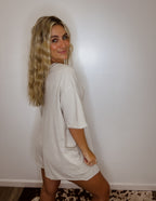 The dreamer tee shirt romper- Oatmeal