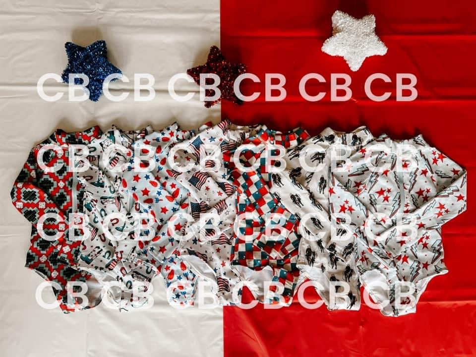 ZIPPY LONG SLEEVE PATRIOTIC SWIM