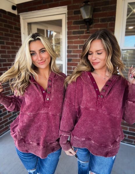 Sadie acid wash pullover