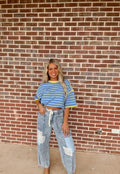 The Stripe Top- Blue/Lime