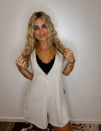 The dreamer tee shirt romper- Oatmeal